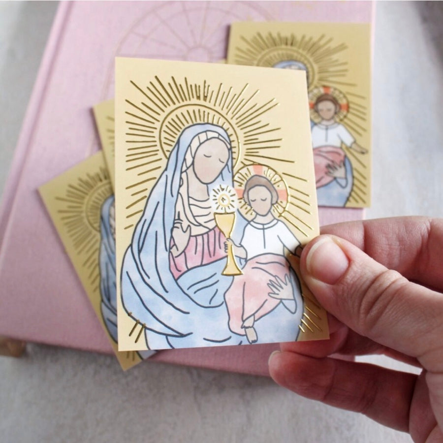 Our Lady of the Blessed Sacrament Catholic Prayer Card