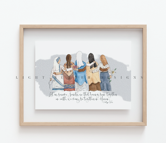 Catholic Female Saints Art Print